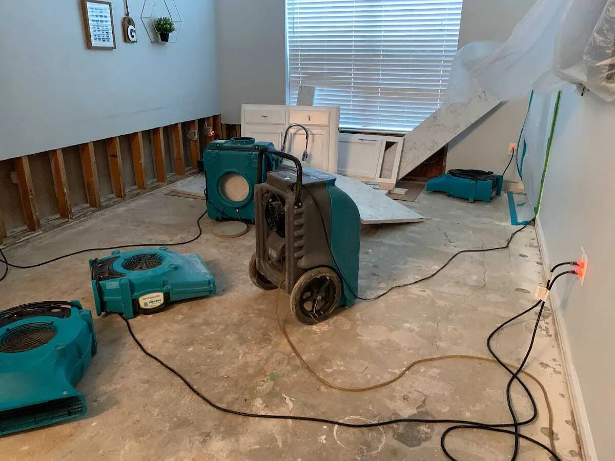 Dehumidifier in flood-cut room for Water Extraction & Removal in Gunbarrel